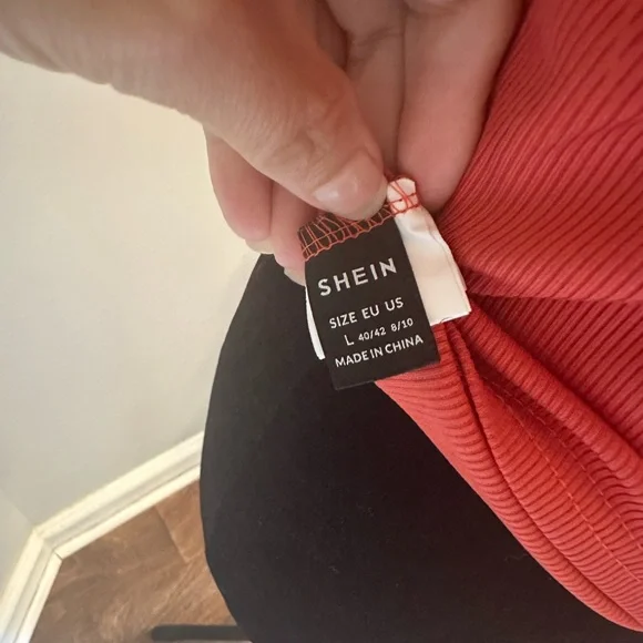 SHEIN Orange Ruched Tank with Patterned Ruffle - Picture 5 of 5